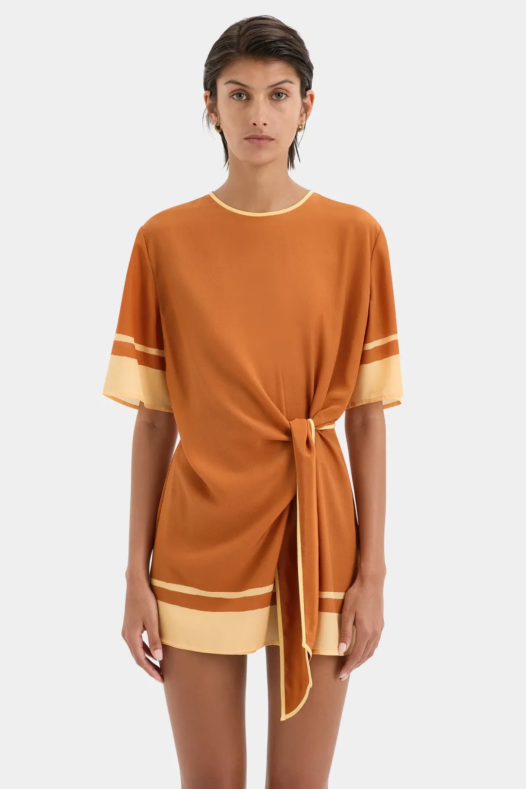Sir the Label The Soma Mini Dress in Rust Size 2 / AU 10  for rent on The Volte - main image