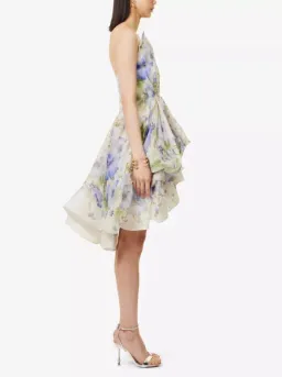 Zimmermann Natura Draped Mini Dress Blue Floral Size 0 / AU 8 for rent on The Volte - image 6