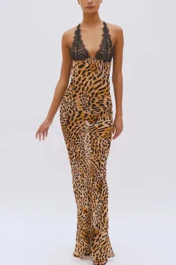 Rat & Boa Akima Leopard Slip Dress Print Size S / AU 8 for rent on The Volte - image 2