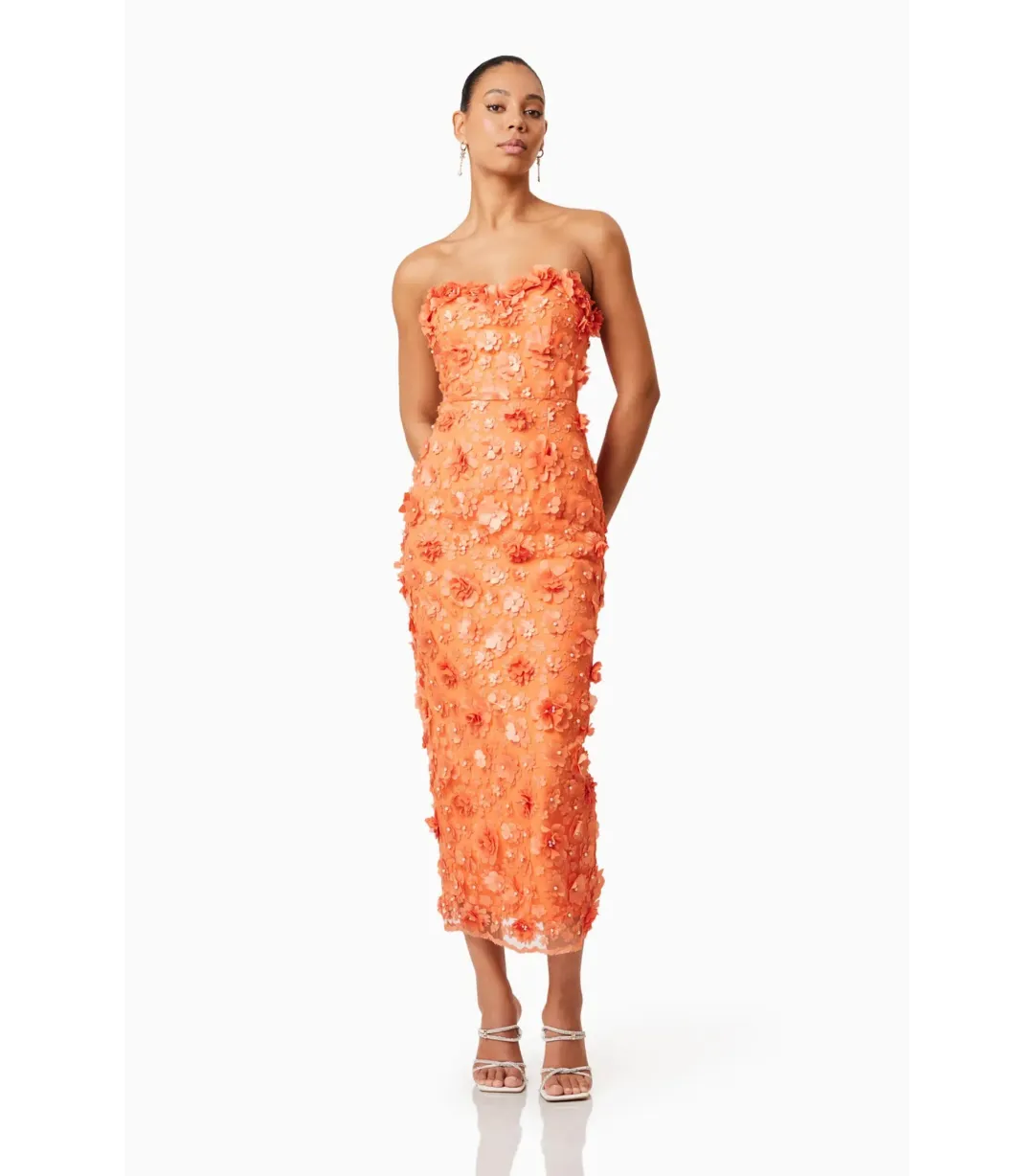 Elliatt Bluebell Midi Dress Orange Size L / AU 12 for rent on The Volte - main image