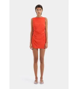 Sir the Label Ligera Mini Dress in Tangerine Size 1 / AU 8 for rent on The Volte - image 2