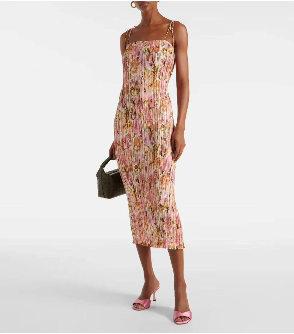 Zimmermann Golden Pleated Slip Dress in Pink Rose Size 2 / AU 12 for rent on The Volte - main image