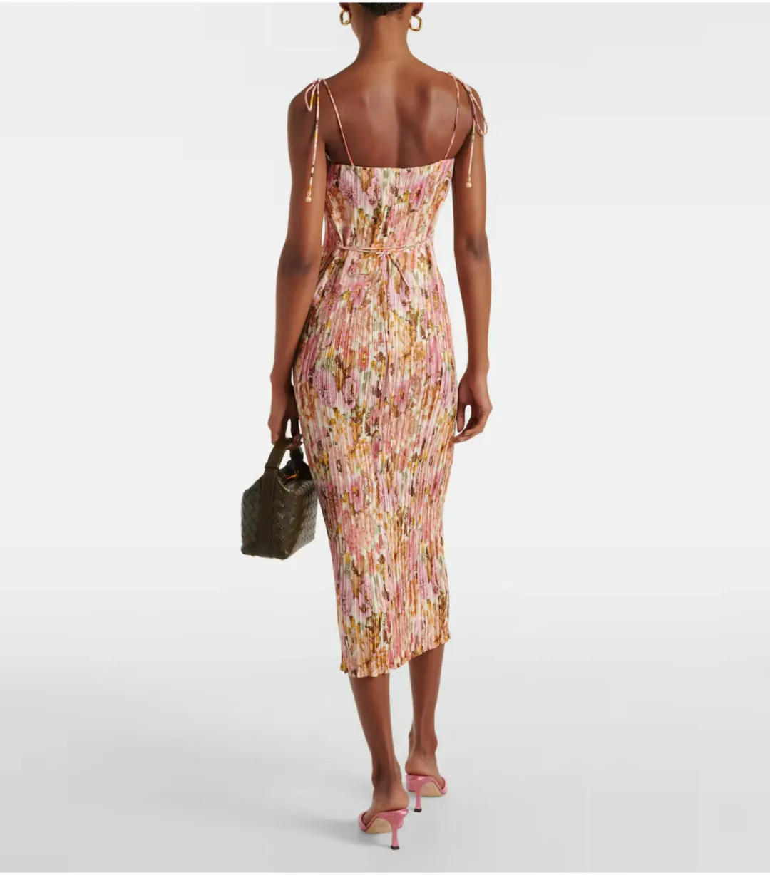 Zimmermann Golden Pleated Slip Dress in Pink Rose Size 2 / AU 12 for rent on The Volte - main image
