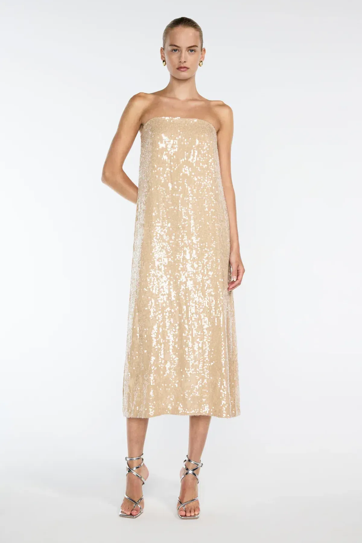 Manning Cartell Light Angles Strapless Dress Gold Size S / AU 8 for rent on The Volte - main image