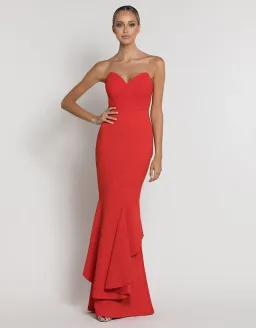 Bariano Victoria Strapless Fishtail Gown Red Size 14 for rent on The Volte - image 1