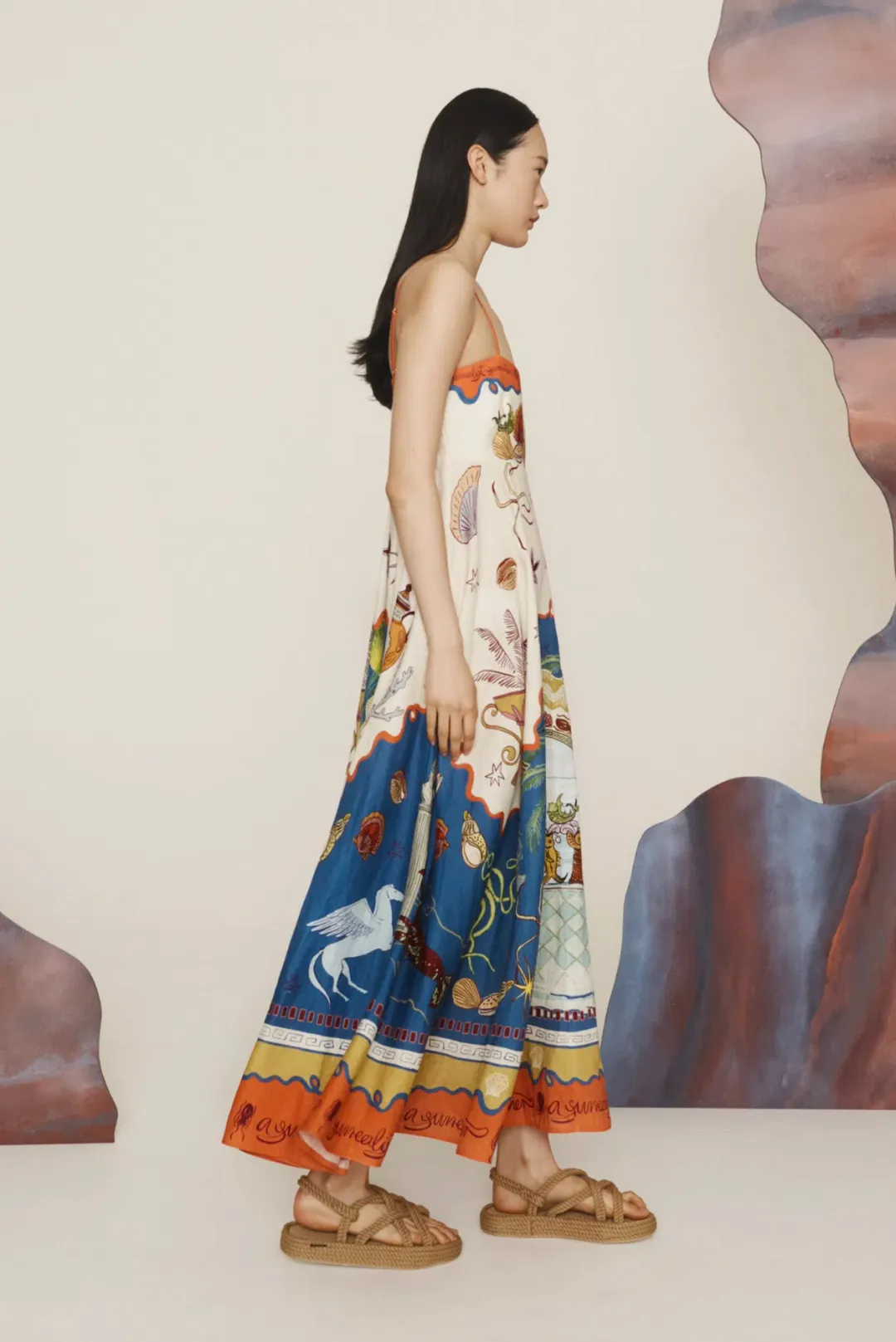 Alemais Surrealist Summer Sundress Multi Size 16 for rent on The Volte - main image