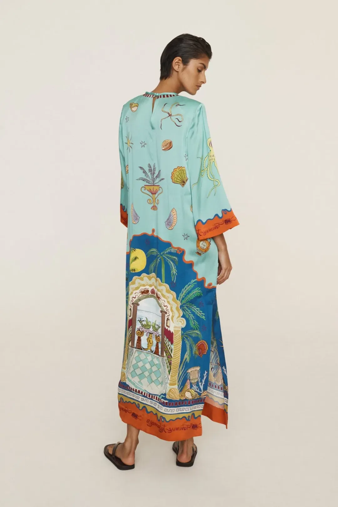 Alemais Surrealist Summer Silk Midi Dress Multi Size 16 for rent on The Volte - main image