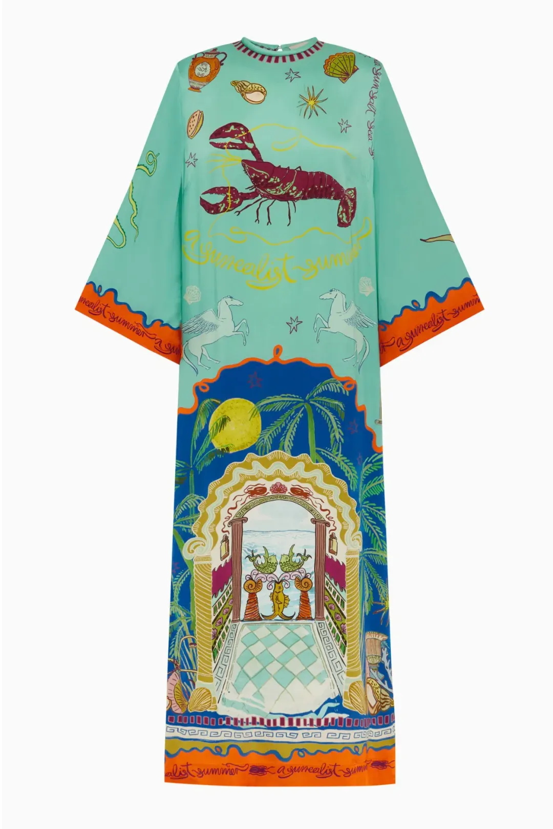 Alemais Surrealist Summer Silk Midi Dress Multi Size 16 for rent on The Volte - main image