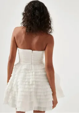 Aje Sculptura Expressive Pleated Mini Dress White Size 6 for rent on The Volte - image 3