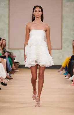 Aje Sculptura Expressive Pleated Mini Dress White Size 6 for rent on The Volte - image 1