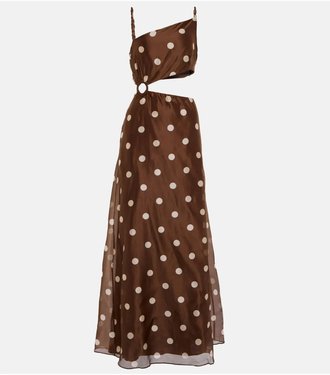 Sir The Label Vivi Asymmetrical Cut Out Dress in Marlon Polka Dot Print Size 1 / AU 8  for rent on The Volte - main image