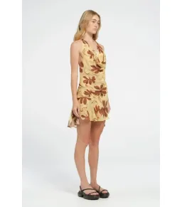 Benni Harlow Halter Dress in Butter Floral Size AU 8 for rent on The Volte - image 2