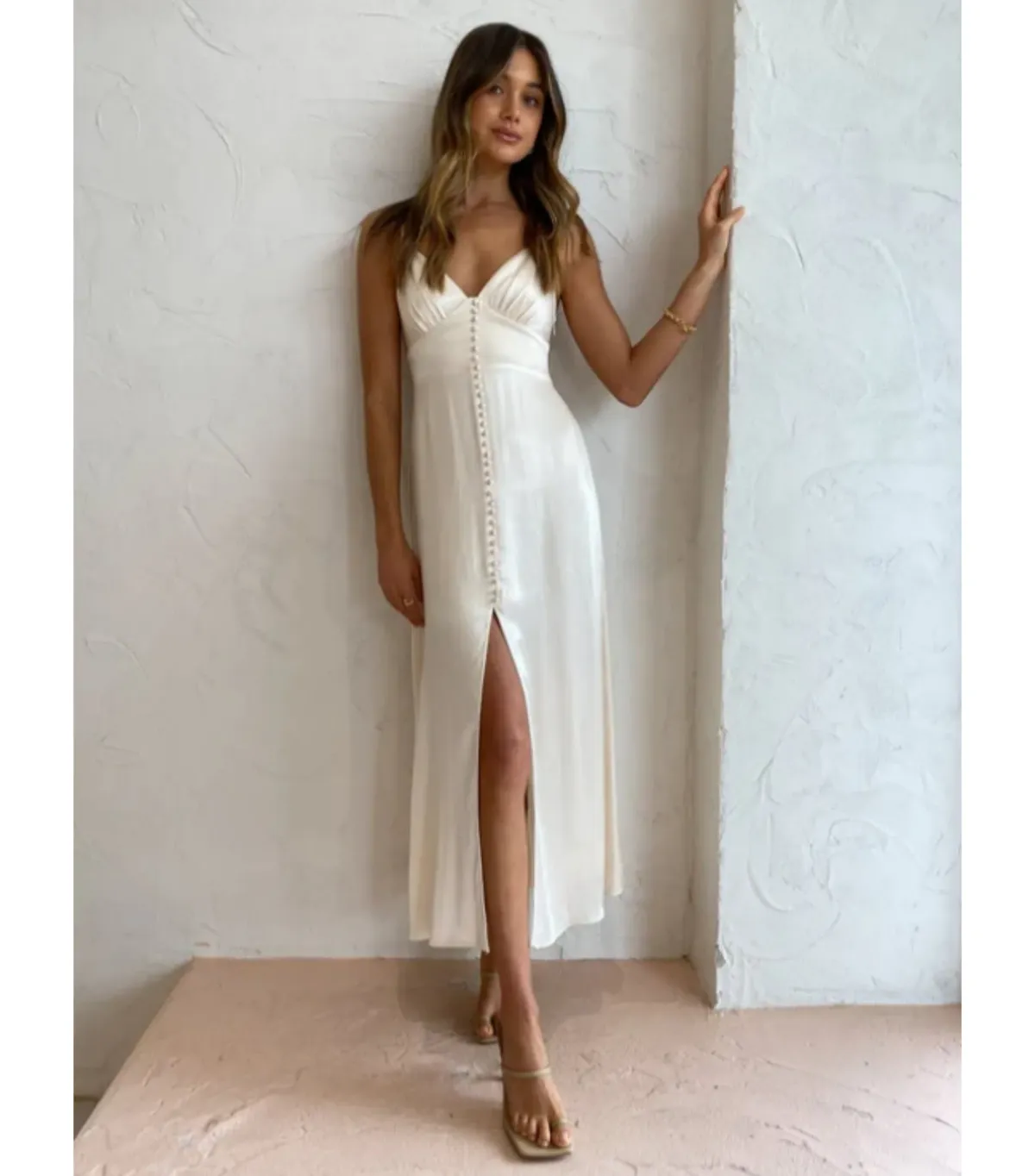Shona Joy La Lune Cocktail Midi Dress in Cream Size AU 8  for rent on The Volte - main image