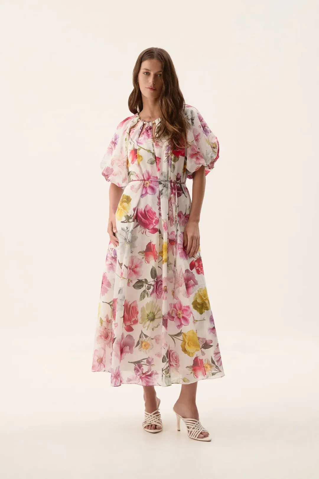 Aje Fleur Midi Dress in Collage Floral Size AU 14 for rent on The Volte - main image
