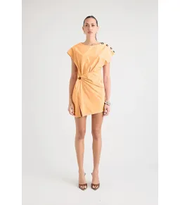 Pfeiffer  Grenada Mini Twist Dress Tangerine Size AU 8  for rent on The Volte - image 1