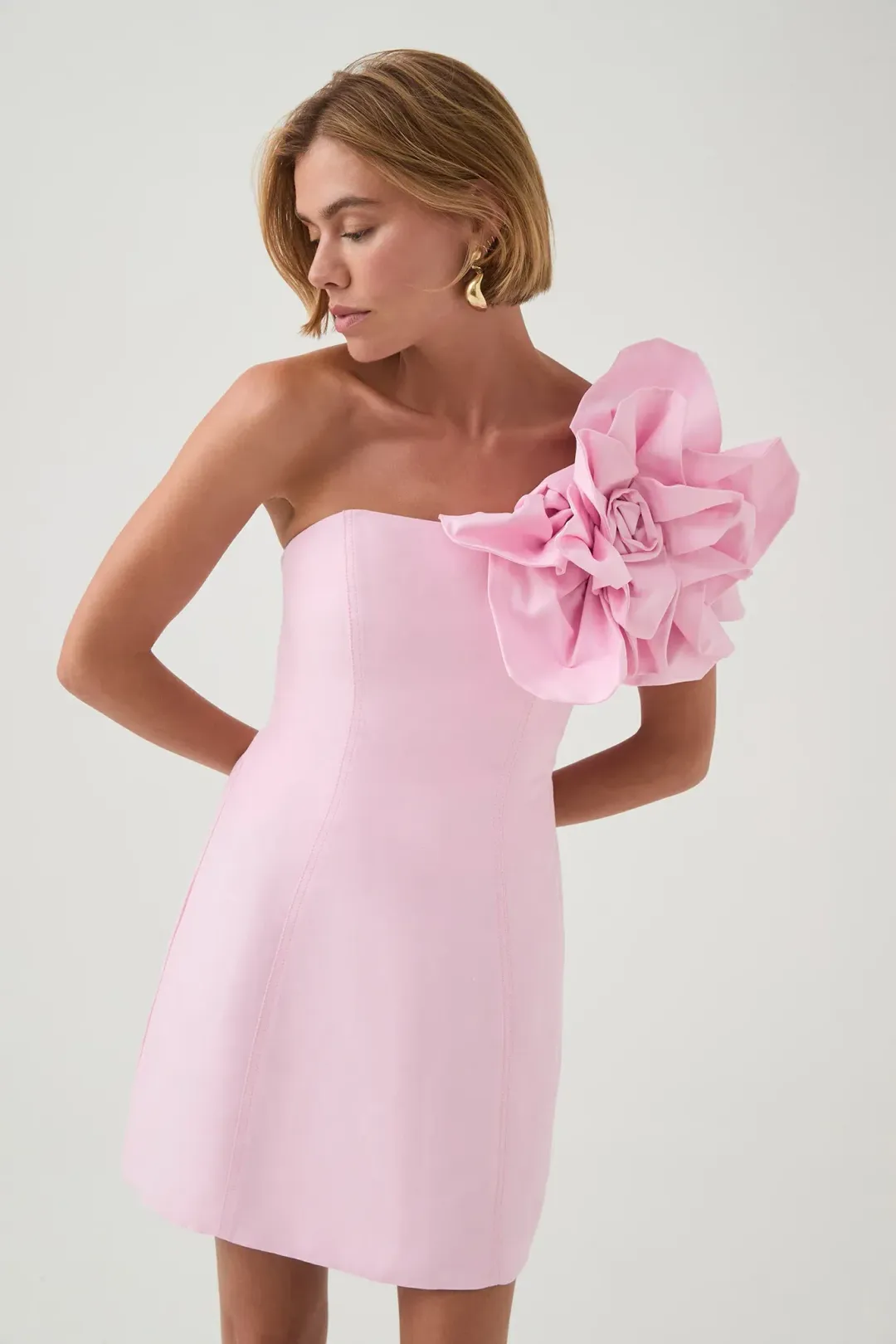 Aje Florence Mini Dress Lilac Blush Size 12 for rent on The Volte - main image