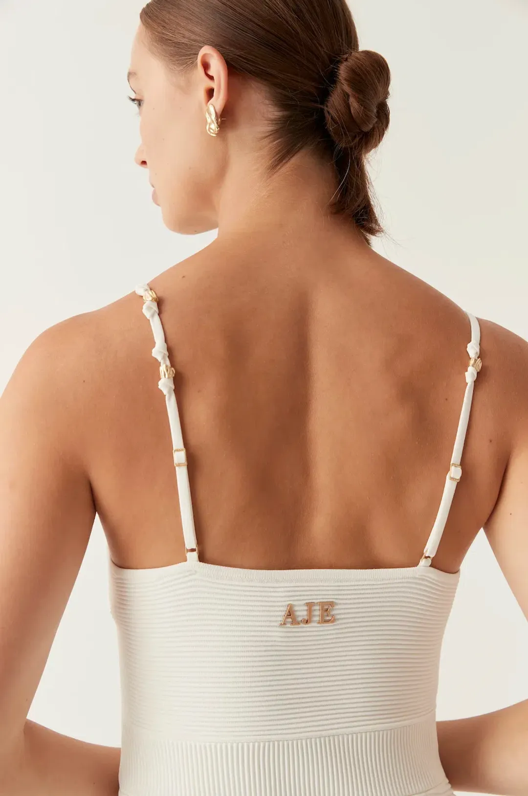 Aje Veida Ottoman Knit Midi Dress Ivory Size 8 for rent on The Volte - main image