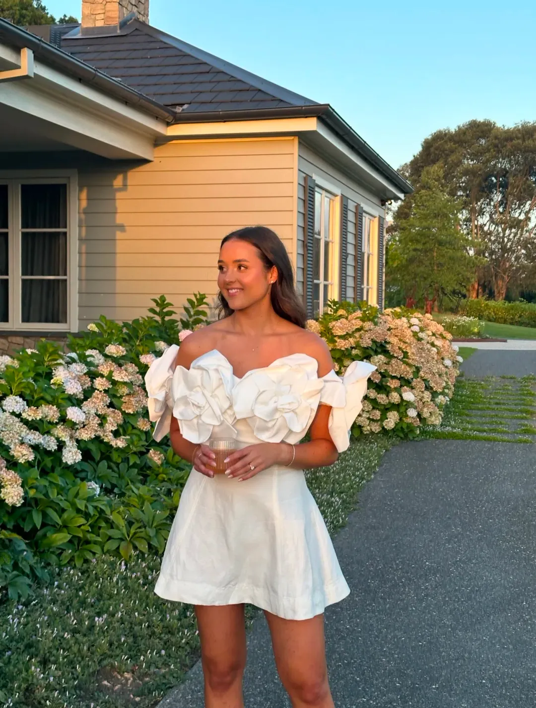 Aje Etta Mini Dress Ivory Size AU 10 for rent on The Volte - main image