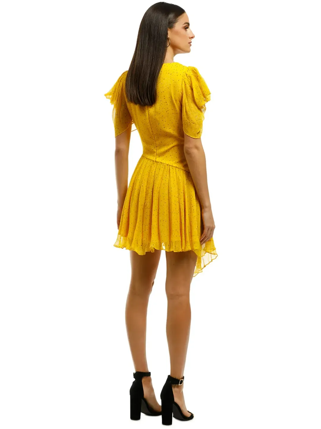Bec & Bridge Hibiscus Golden Mini Dress in Yellow Size AU 6 for rent on The Volte - main image