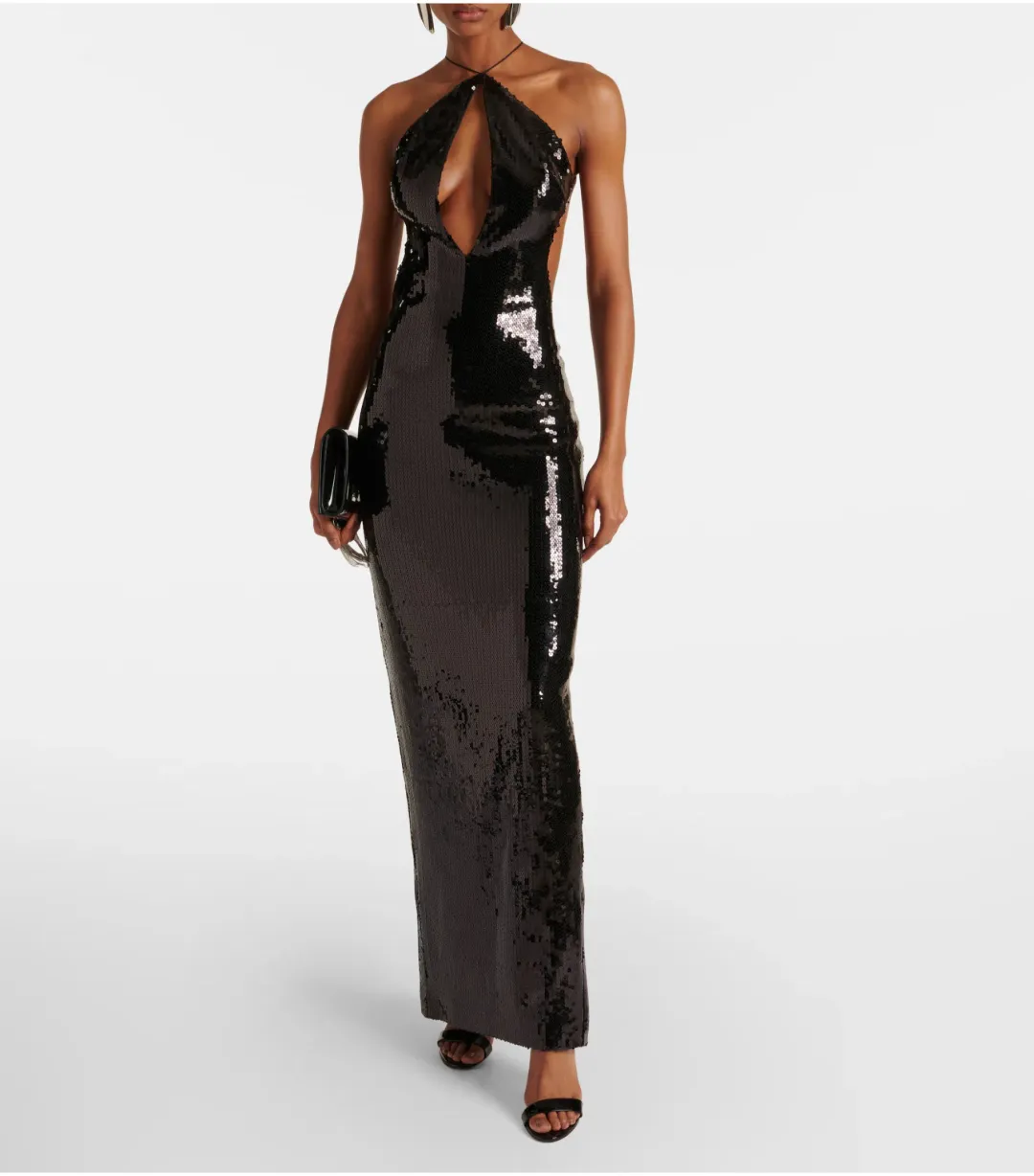 Maelle Paris Elsa Maxi Sequin Gown Black Size S / AU 8 for rent on The Volte - main image