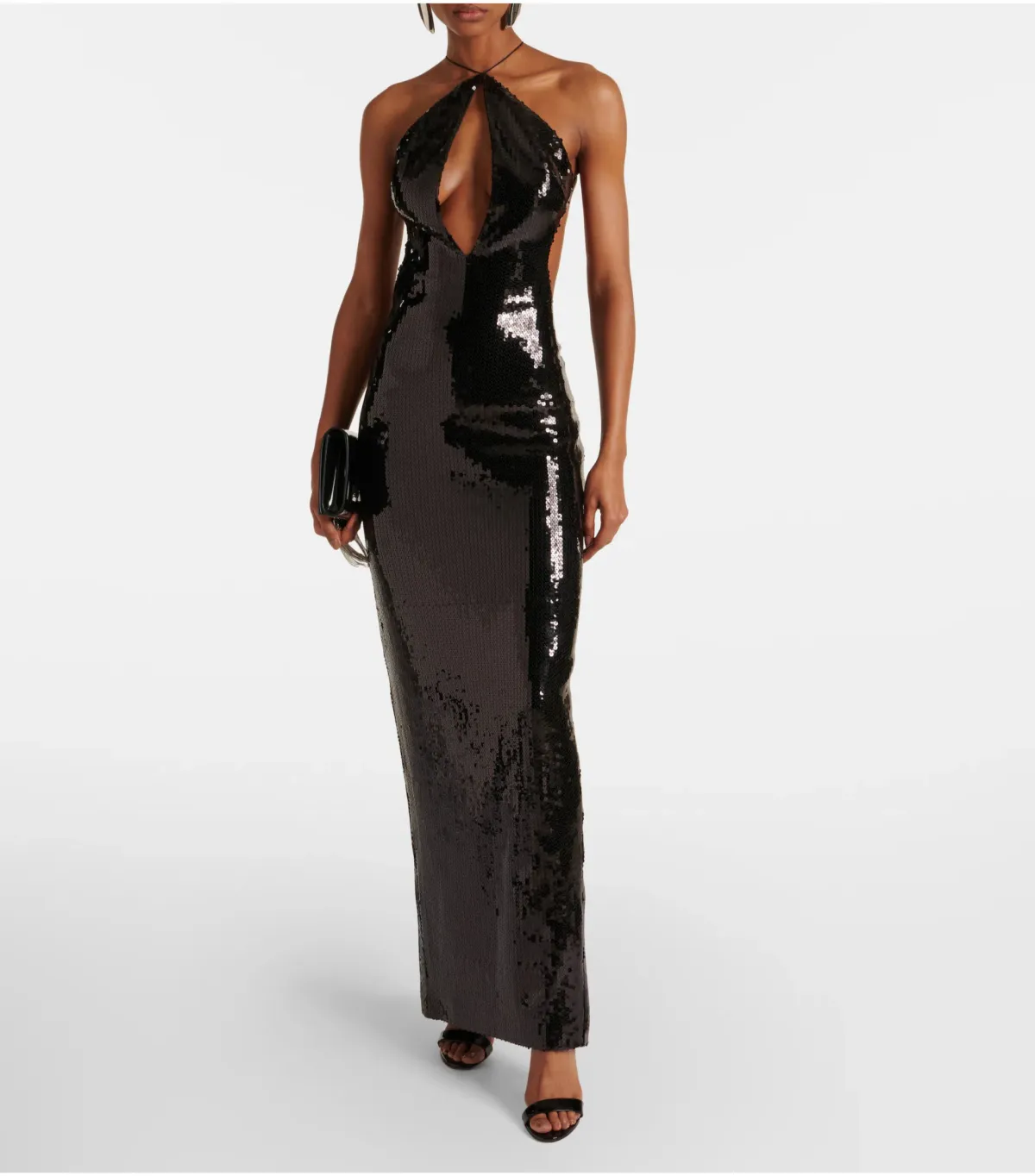 Maelle Paris Elsa Maxi Sequin Gown Black Size S / AU 8 for rent on The Volte - main image