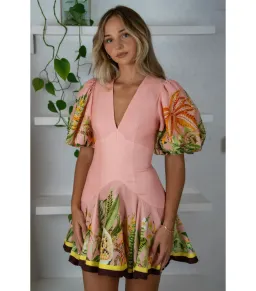 Alemais Papaya Mini Dress Pink Size AU 16 for rent on The Volte - image 3