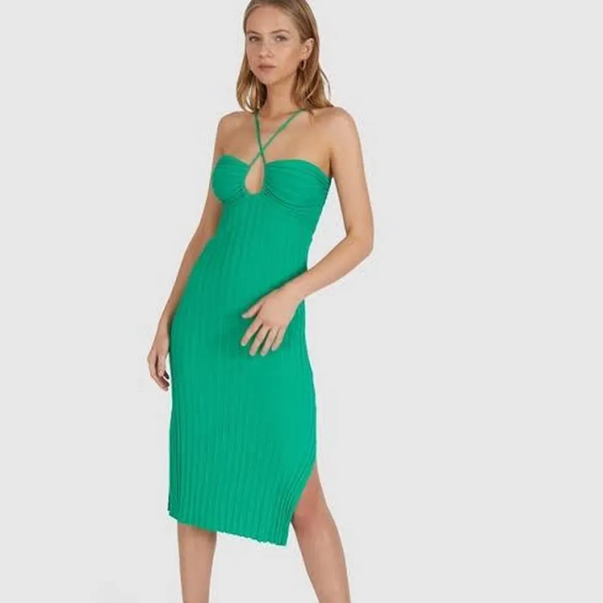 Chosen by Tuchuzy Sunny Midi Dress in Green Size XS / AU 6  for rent on The Volte - main image