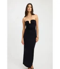 Kookai Tayla Trim Maxi Dress Black Size AU 6 for rent on The Volte - image 2