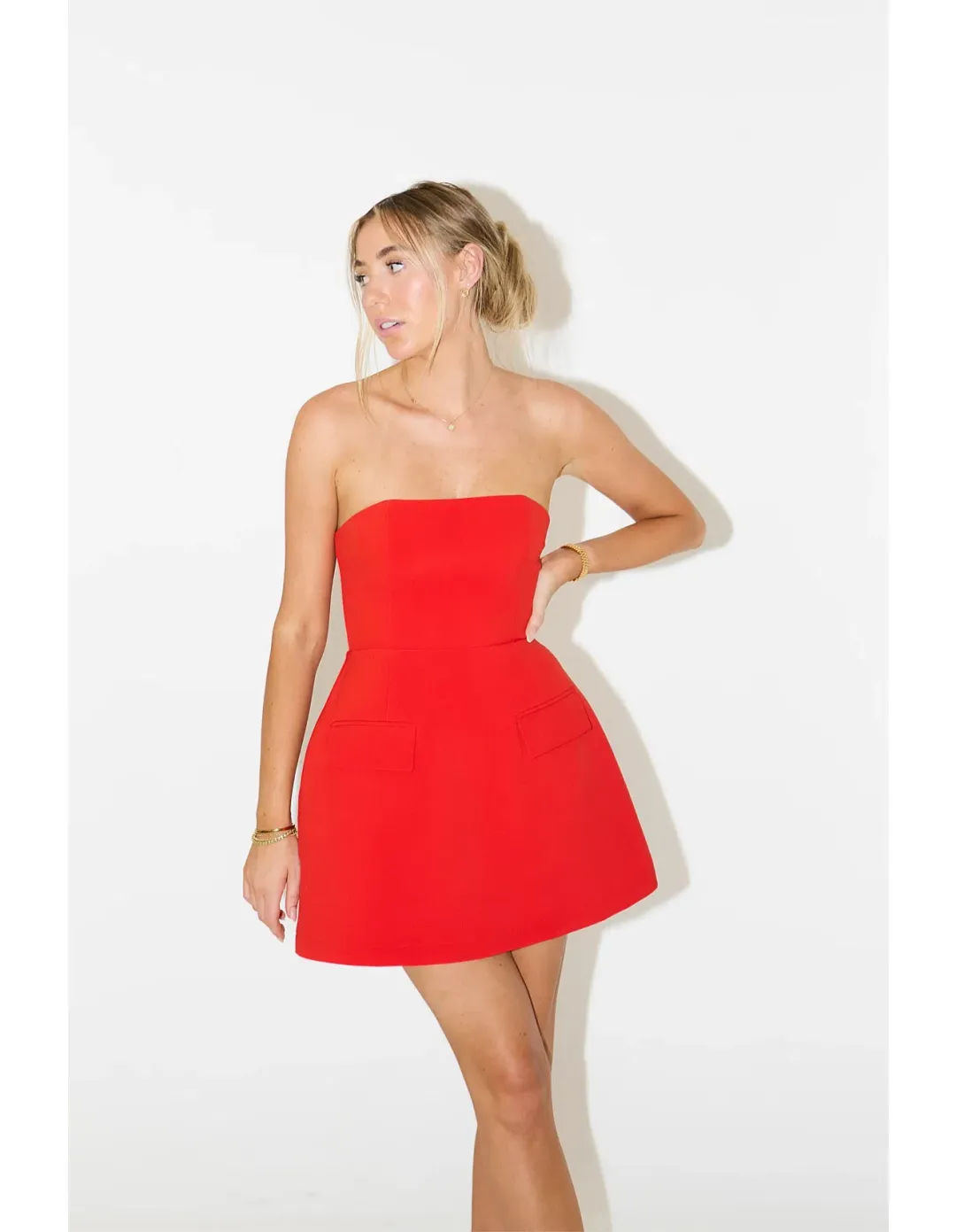 Odd Muse The Ultimate Muse Strapless Mini Dress Red Size 10 for rent on The Volte - main image