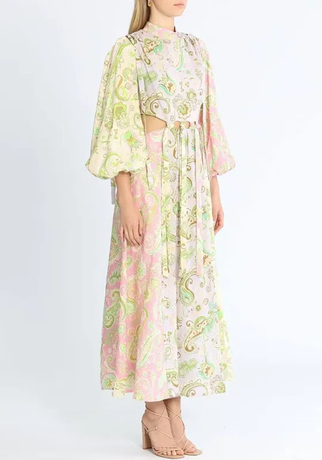 Alemais Marta Cut Out Midi Dress Paisley Print Size 4 for rent on The Volte - main image