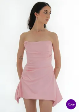 House of CB Jasmine Draped Strapless Corset Mini Dress Rose Pink Size M / AU 10 for rent on The Volte - image 2