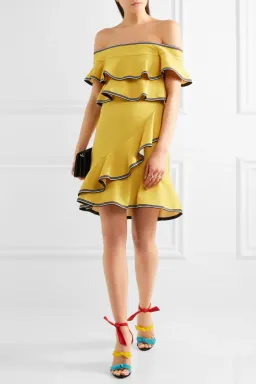 Rebecca Vallance Courtside Ruffle Mini Dress Zest Size 8 for rent on The Volte - image 1