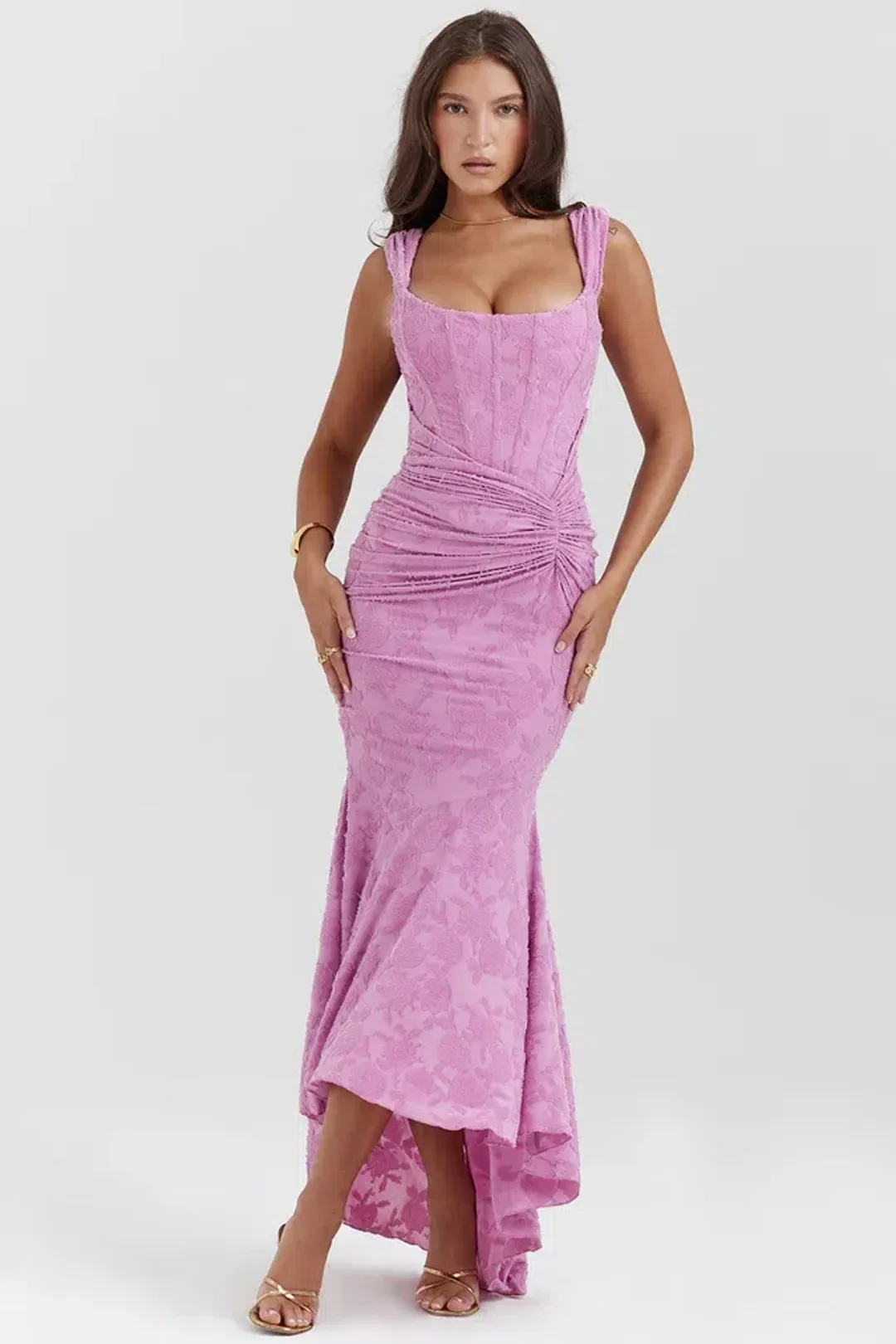 House Of CB Cesca Floral Maxi Dress Rose Pink Size S / AU 8 for rent on The Volte - main image