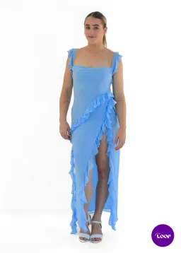 House of CB Ariela Ruffle Maxi Dress Soft Blue Size M / AU 10 for rent on The Volte - image 2