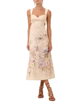 Zimmermann Illuminate Midi Dress in Ivory Tropical Size 1 / AU 10  for rent on The Volte - image 2
