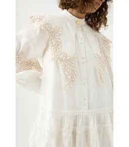 Aje Botanical Trim Collar Dress Ivory Size AU 16 for rent on The Volte - image 3