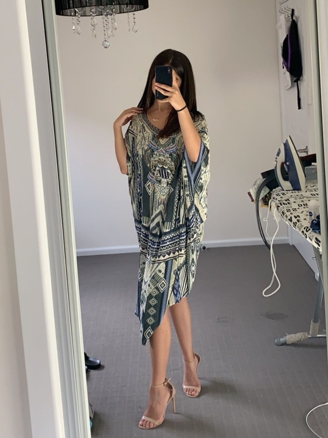 Camilla Kaftan Grey Blue Size 10 for rent on The Volte - main image