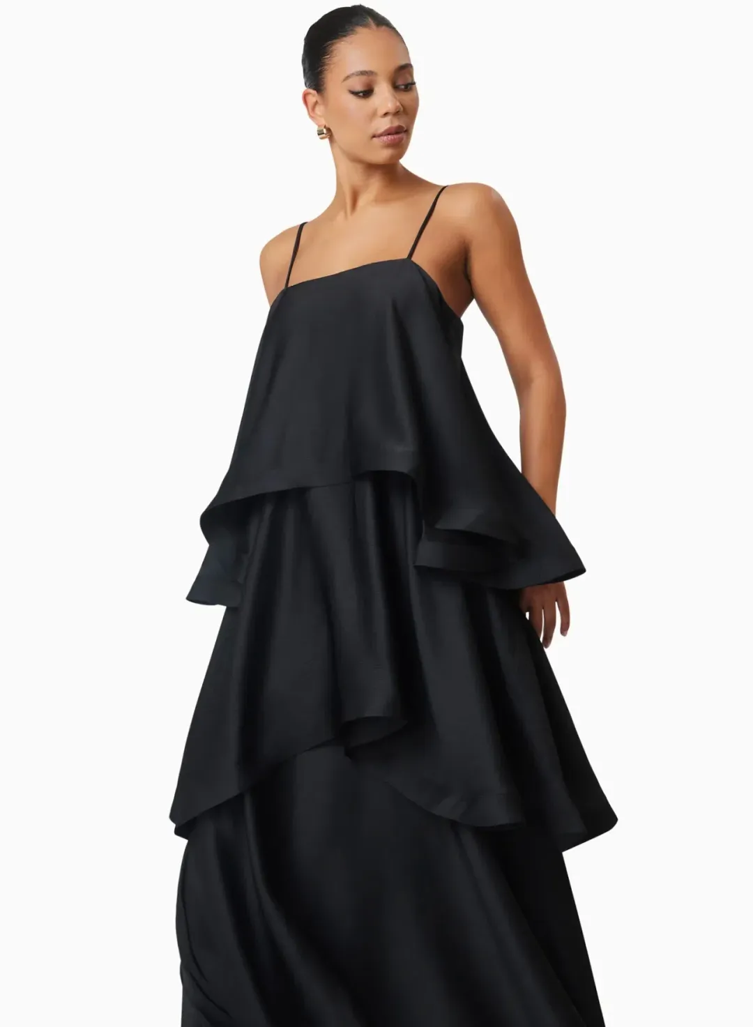 Elliatt Tilly Tiered Maxi Dress in Black Size S / AU 8 for rent on The Volte - main image
