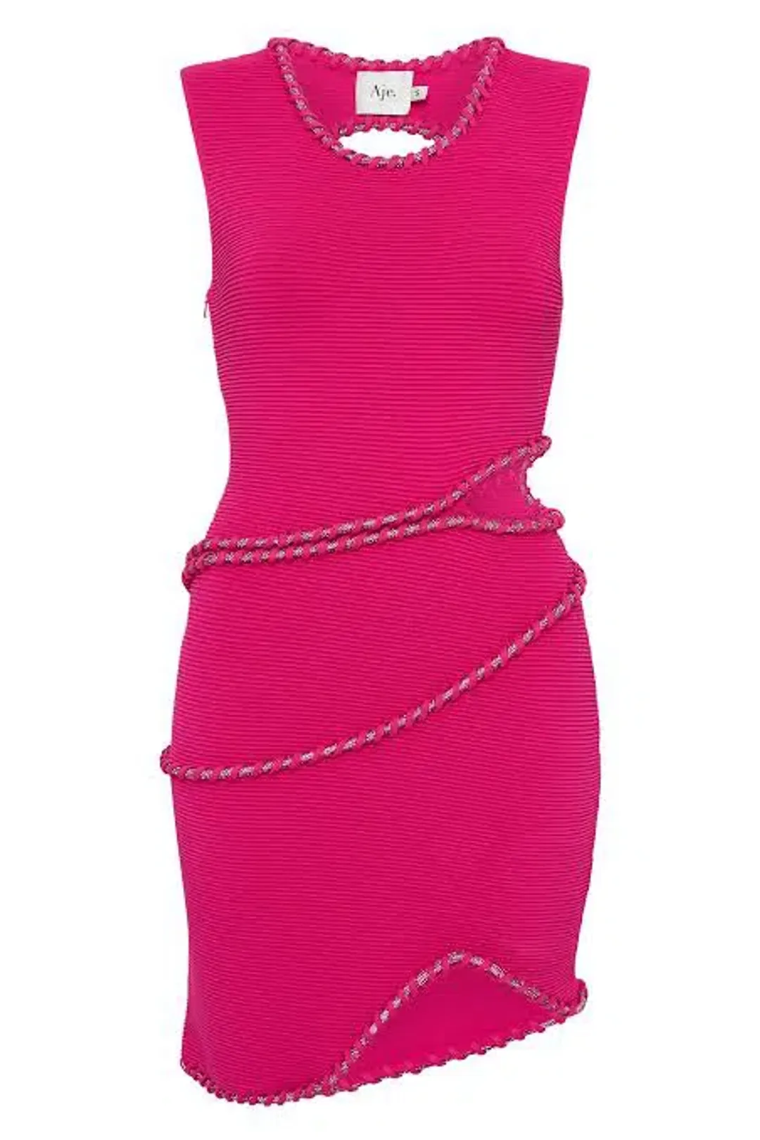 Aje Undulating Mini Dress Pink Size 6  for rent on The Volte - main image