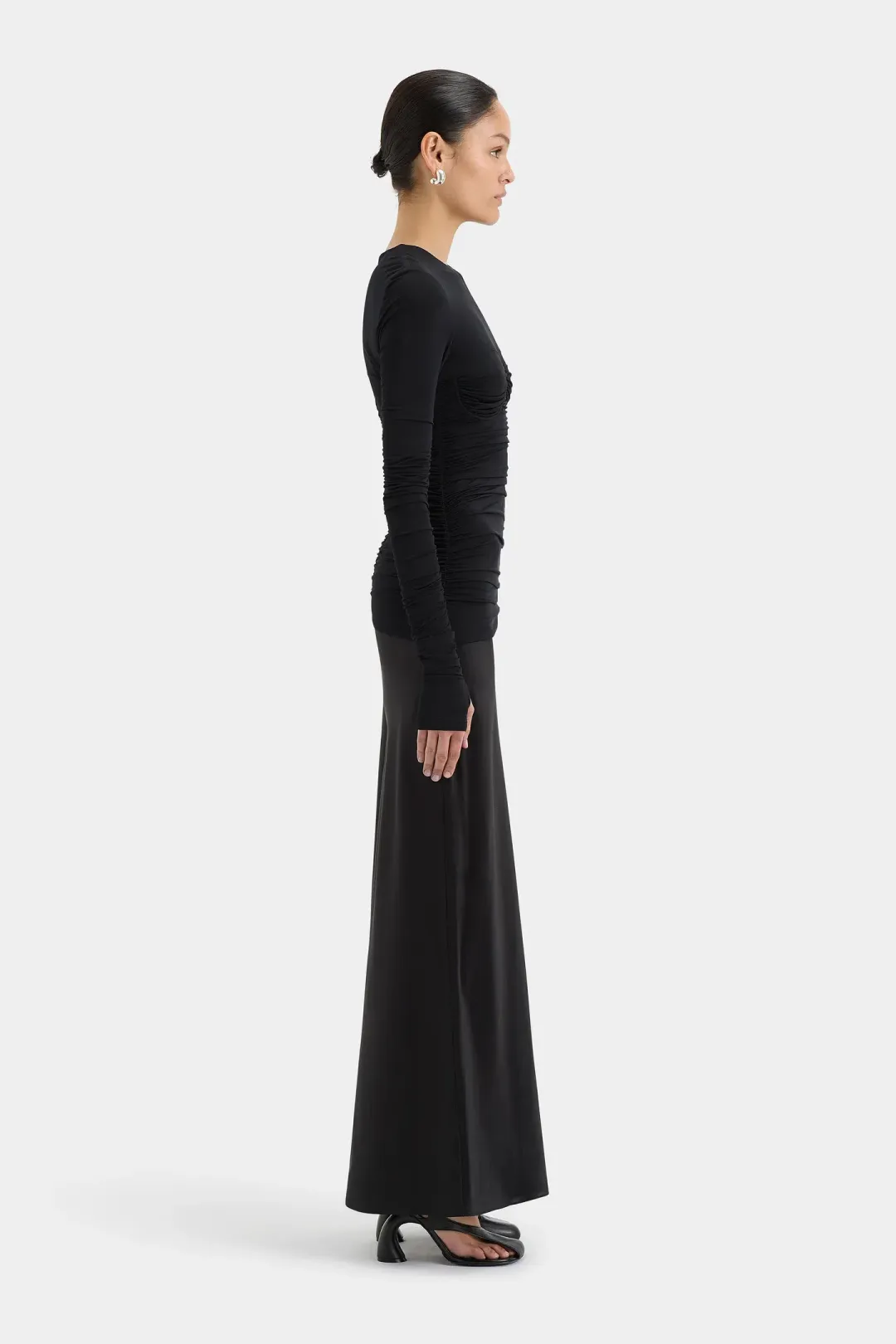 Sir The Label Alessia Draped Gown Black Size 2 / AU 12 for rent on The Volte - main image