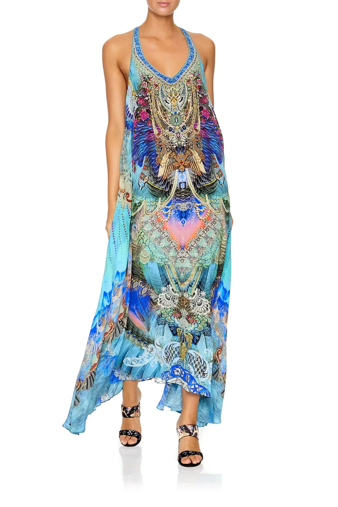 Camilla V Neck Racer Back Maxi Dress Freedom Flight Size S / AU 10 for rent on The Volte - main image