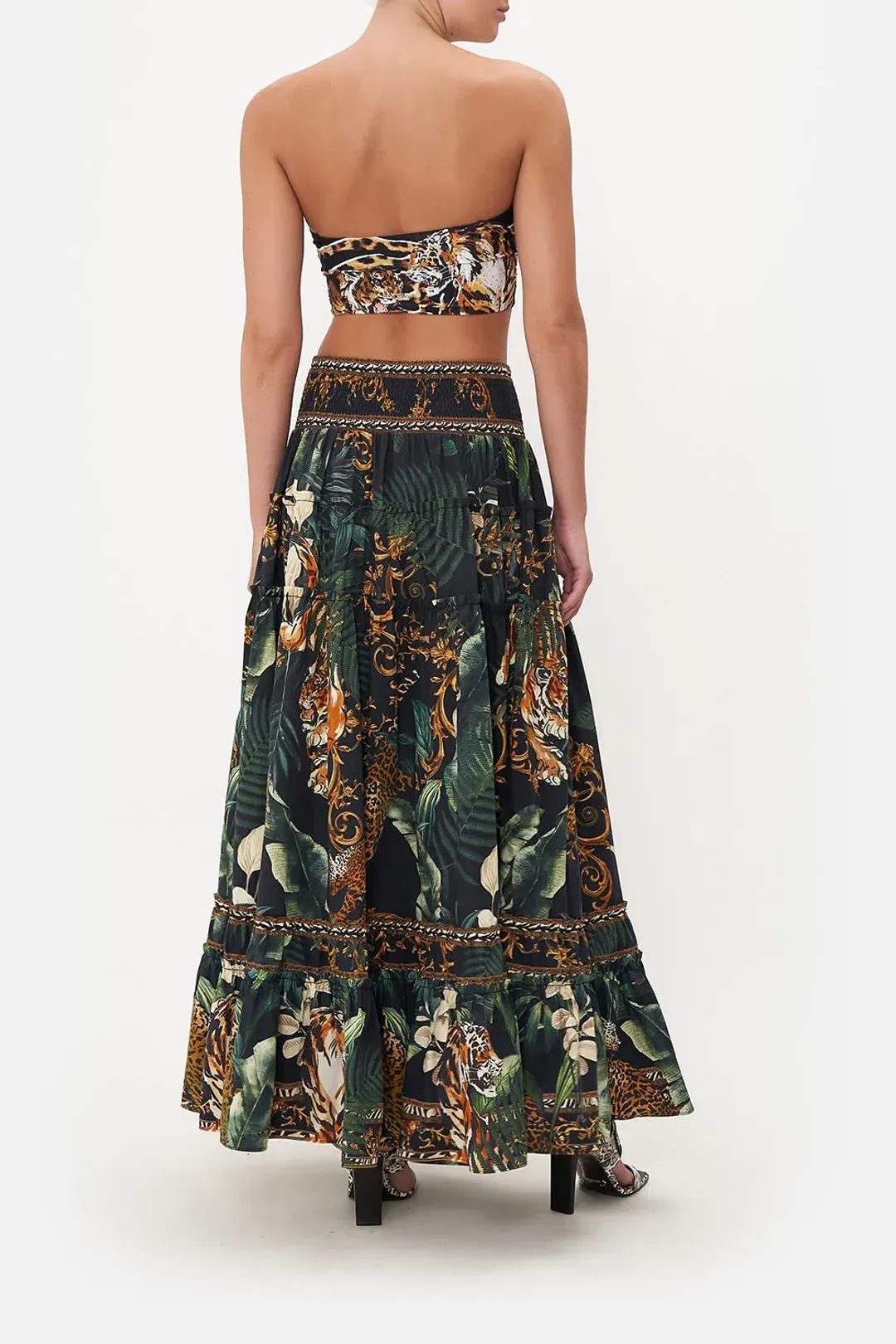 Camilla 4 Tiered Gathered Maxi Skirt Easy Tiger Size M / AU 12 for rent on The Volte - main image