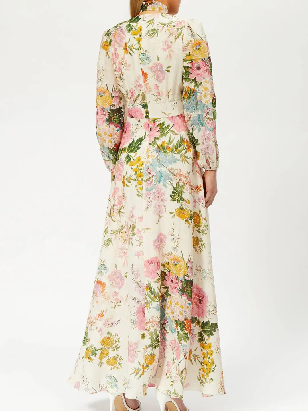 Zimmermann Heathers Plunge Long Dress Garden Floral Print Size 0 for rent on The Volte - main image