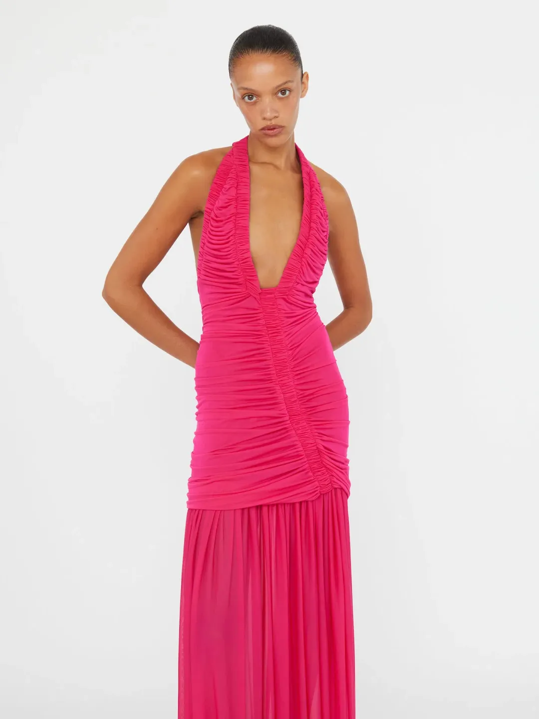 Christopher Esber Orion Gown in Magenta Size 8 for rent on The Volte - main image