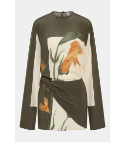 Sir the Label Constance Twist Mini Dress Iris Floral Size 3 / AU 12  for rent on The Volte - image 4