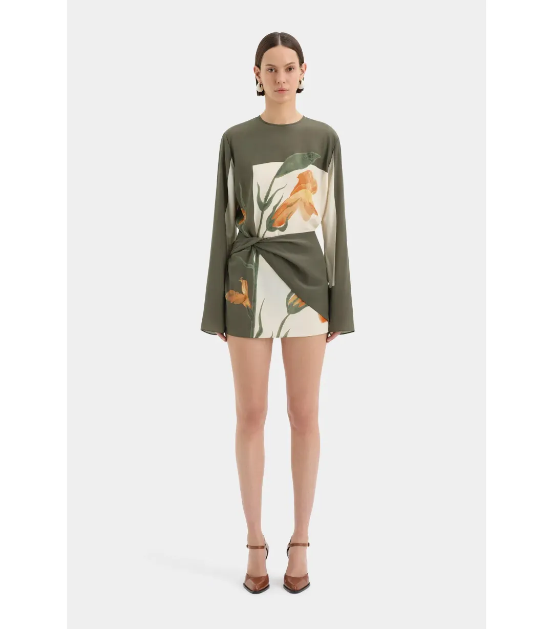 Sir the Label Constance Twist Mini Dress Iris Floral Size 3 / AU 12  for rent on The Volte - main image