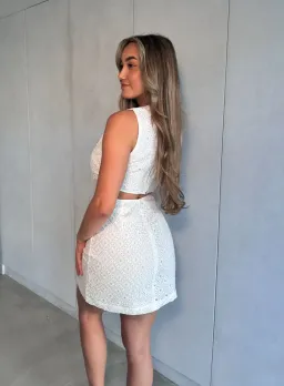 By Johnny Lennon Anglaise Mini Dress White Size M / AU 10  for rent on The Volte - image 2