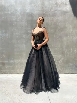 Gossip Gowns Emily Gown Black Size AU 4 for rent on The Volte - image 1