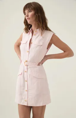 Aje Dulcet Logo Mini Dress Pastel Pink Size 8 for rent on The Volte - image 2