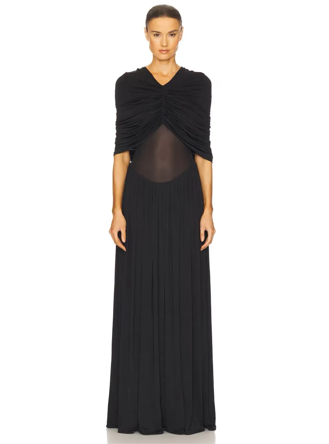 Helsa Philomena Jersey Dress Black Size XS / AU 6 for rent on The Volte - main image